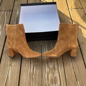 Brand New Jcrew Camel Suede booties - size 6